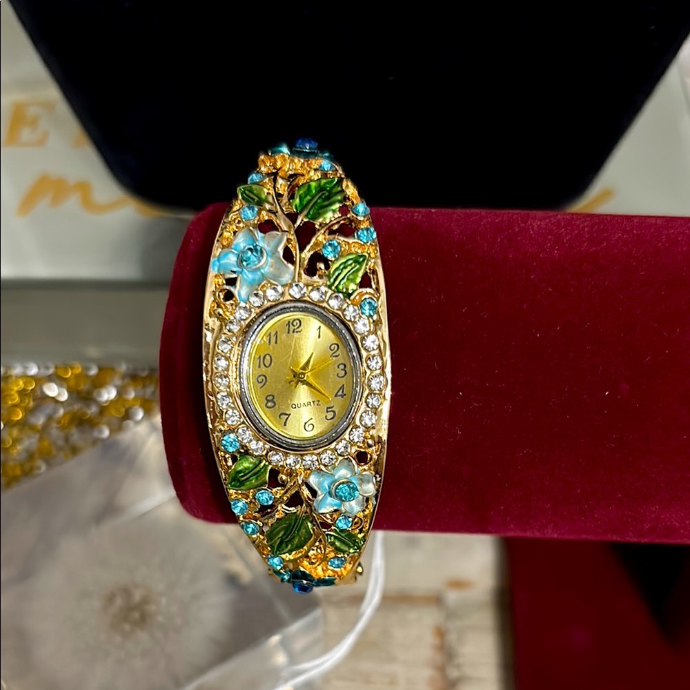 Gold Floral Women's Watch